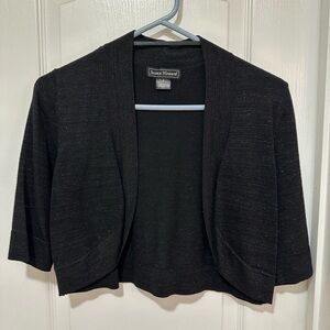 Jessica Howard Elegant Black Glittery Cropped Cardigan